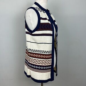 Vintage 1970’s Knit Greek Style Striped Vest Sz 10